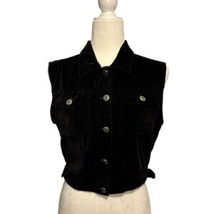 90s Bill Blass Black Velvet Vest